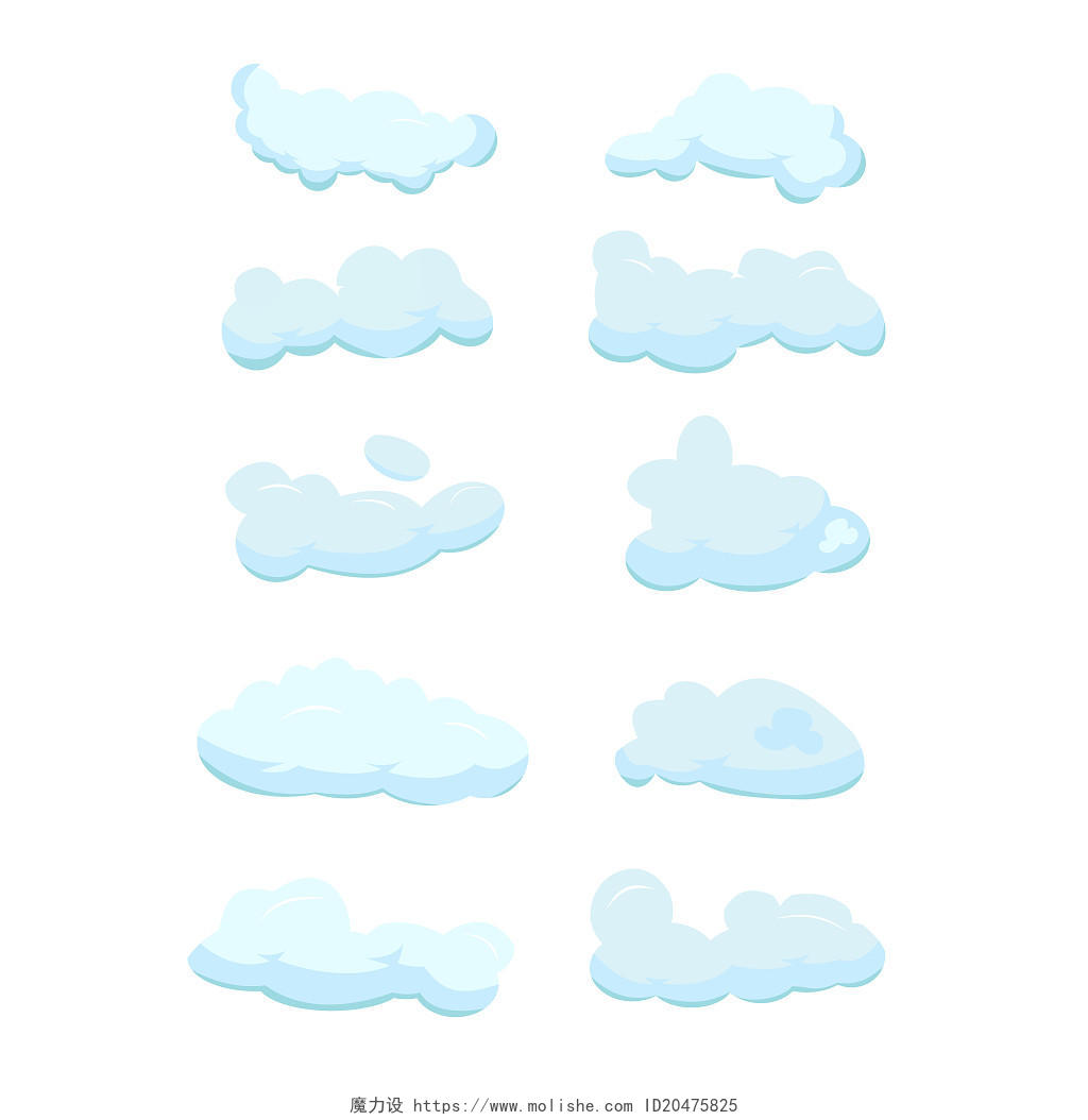 卡通云彩云朵矢量云彩云朵手绘云彩云朵云元素